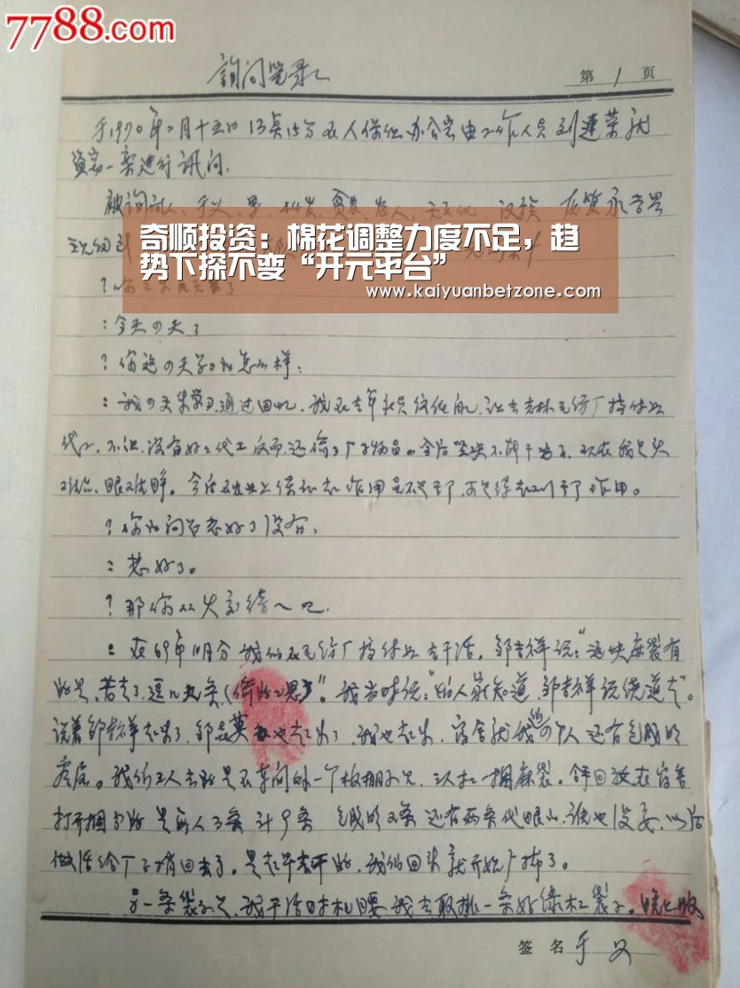 奇顺投资:棉花调整力度不足,趋势下探不变“开元平台”(图2) 开元APP